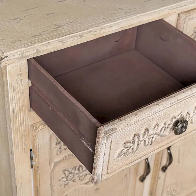 Buffet Bahut 3 Portes Noir et Or avec Dispositif Anti-Basculement