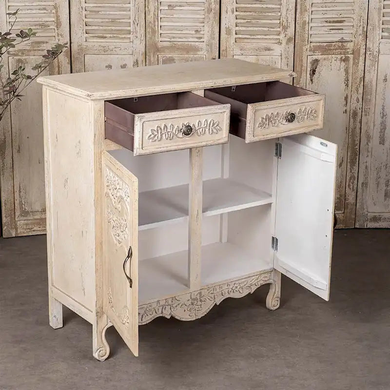 Buffet Bahut 3 Portes Noir et Or avec Dispositif Anti-Basculement