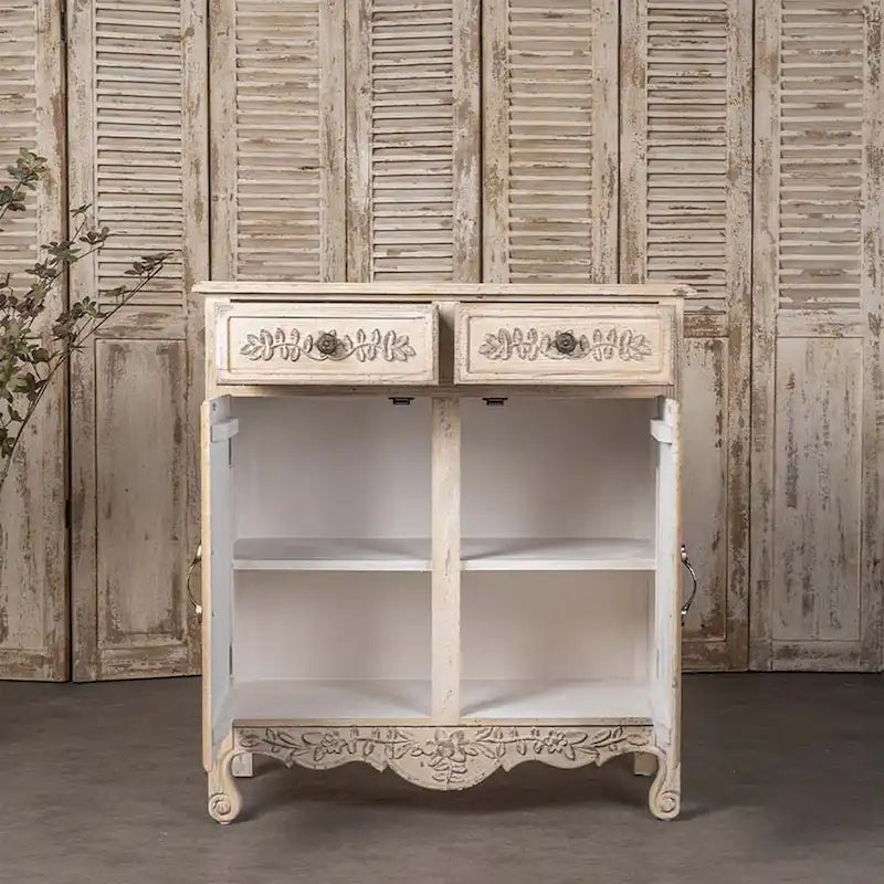 Buffet Bahut 3 Portes Noir et Or avec Dispositif Anti-Basculement