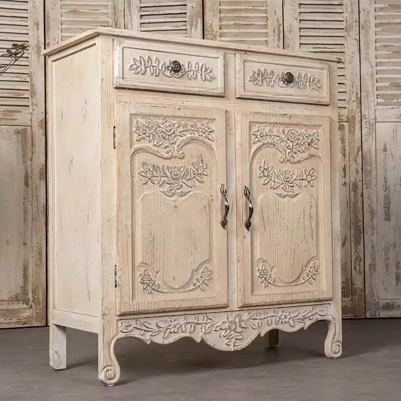 Buffet Bahut 3 Portes Noir et Or avec Dispositif Anti-Basculement