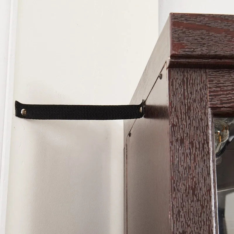 Vitrine d'angle avec éclairage intégré pour objets de collection et verrerie