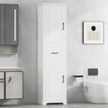 Meuble de salle de bain autoportant avec 4 étagères réglables, 2 portes et 1 tiroir