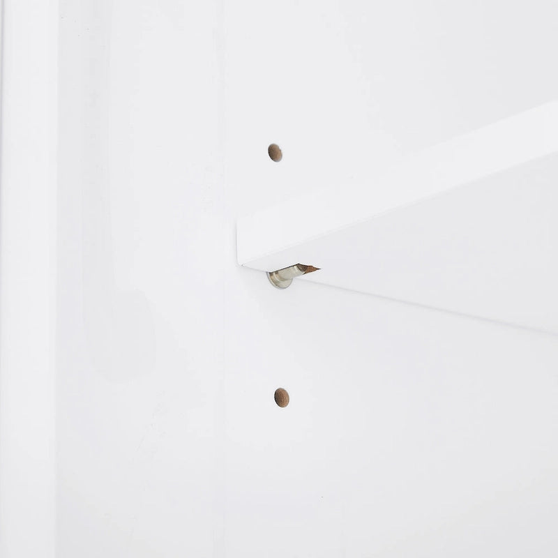 Meuble de salle de bain autoportant avec 4 étagères réglables, 2 portes et 1 tiroir
