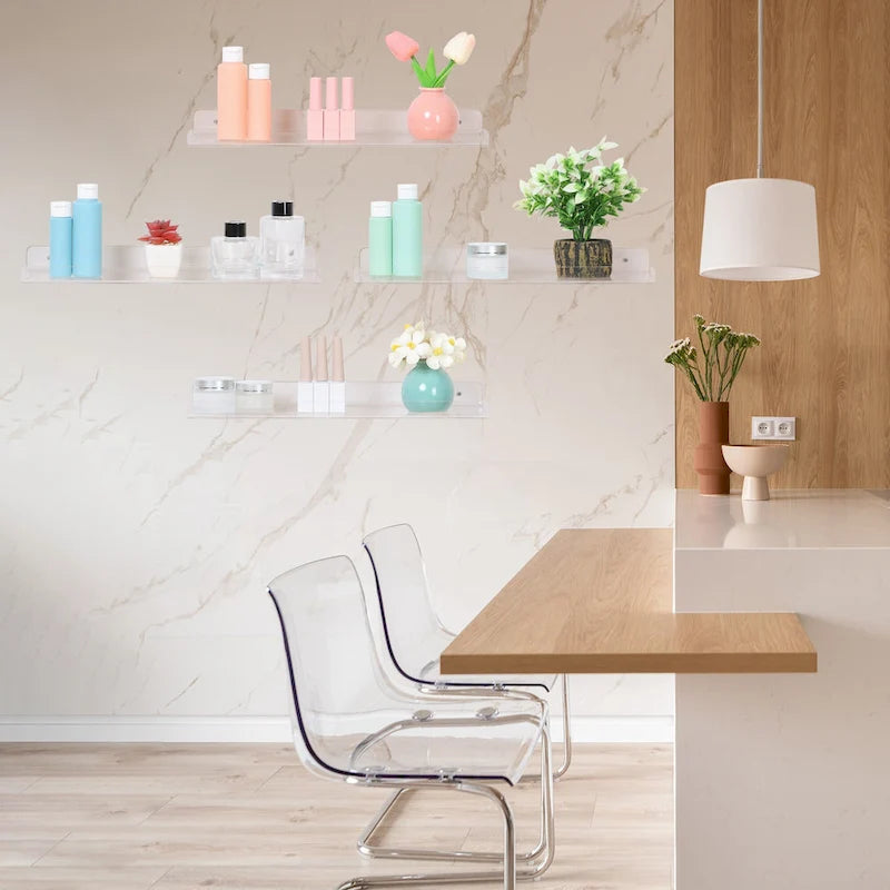 Étagères murales flottantes en acrylique transparent pour salle de bain, chambre et salon