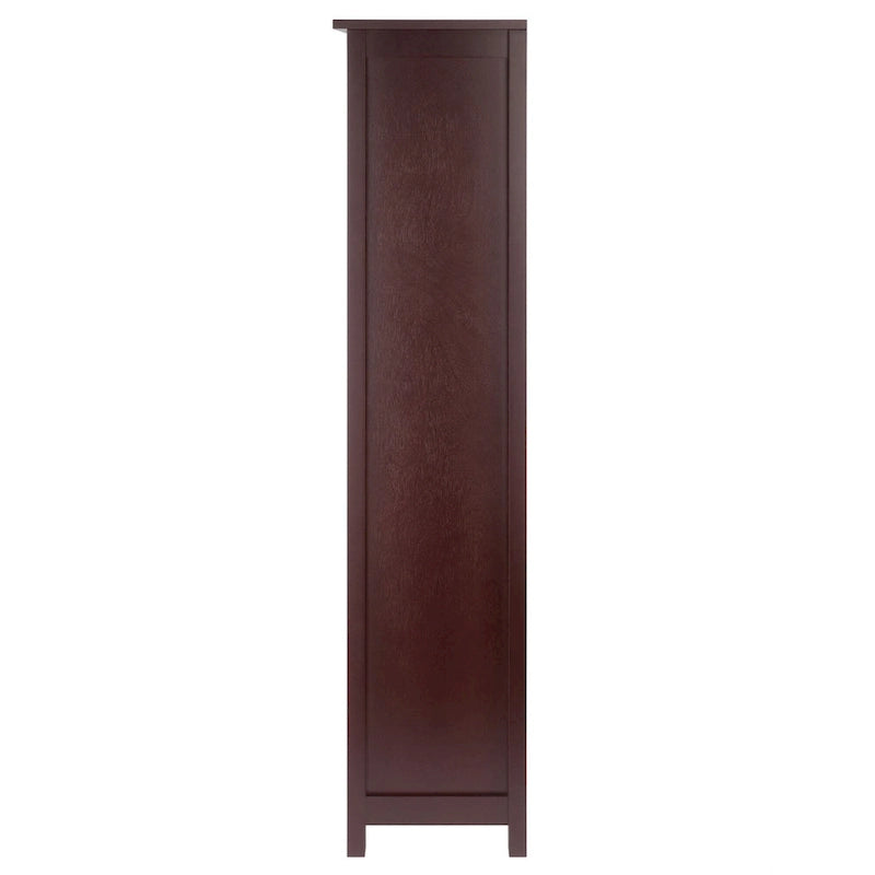 Étagère de rangement 5 pièces avec 4 paniers pliables en corde tressée — Noyer brun, 142 cm H