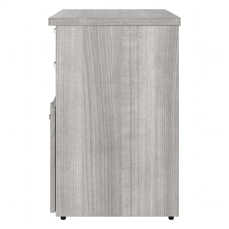 Meuble de rangement de bureau avec tiroir classeur verrouillable et étagères ouvertes — 76 cm l.