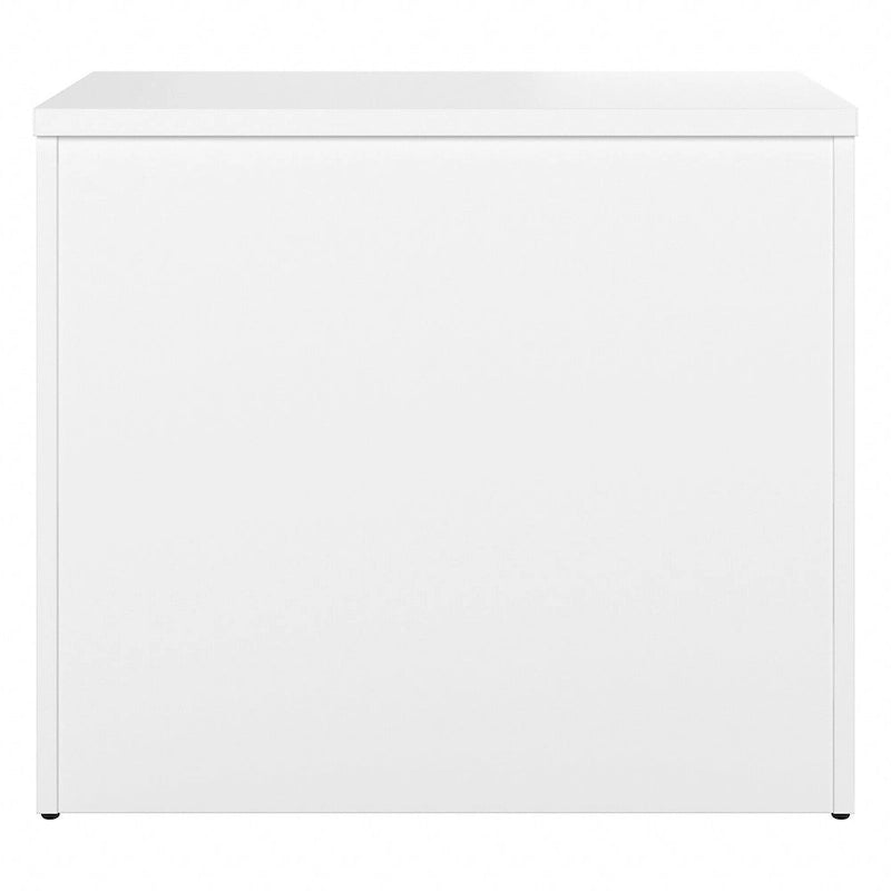 Meuble de rangement de bureau avec tiroir classeur verrouillable et étagères ouvertes — 76 cm l.