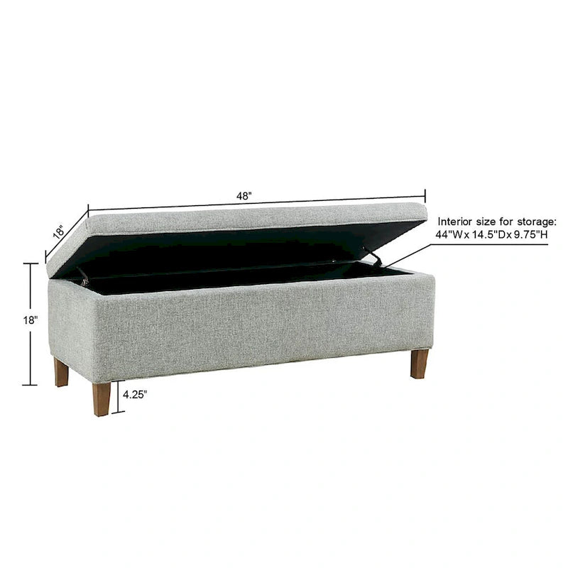 Banc de rangement d'appoint bleu à fermeture douce avec finition en bois recyclé et pieds en bois massif