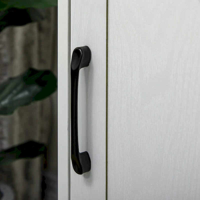 Meuble de bar à café de style rustique avec porte coulissante de grange et 3 tiroirs — Gris foncé