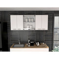 Meuble mural avec 2 portes pleines et 1 porte vitrée en wengé noir — Certifié CARB