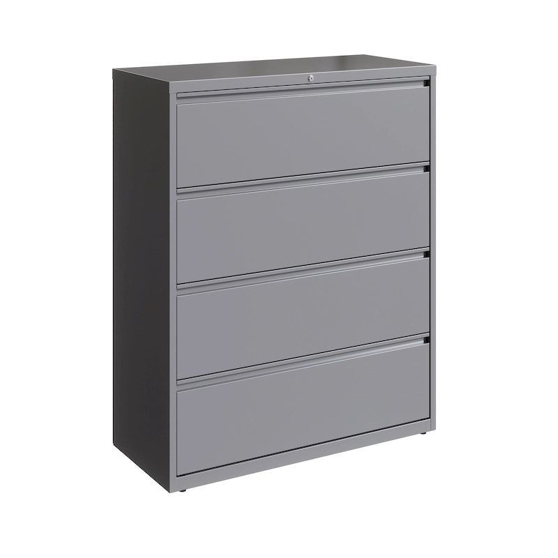 Classeur latéral à 4 tiroirs de 106,7 cm de large en gris clair — Certifié Greenguard Gold