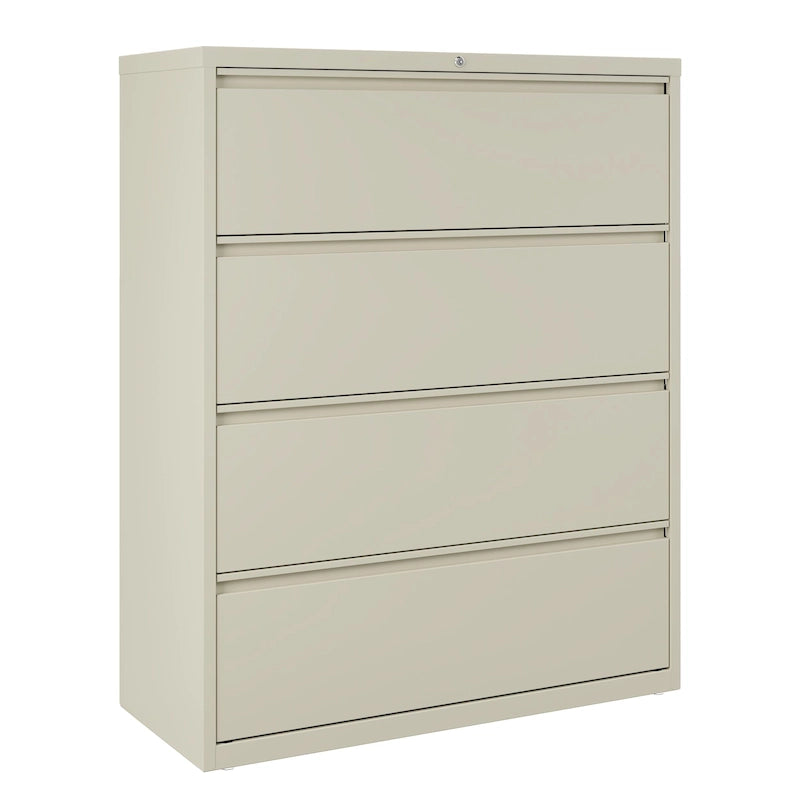 Classeur latéral à 4 tiroirs de 106,7 cm de large en gris clair — Certifié Greenguard Gold