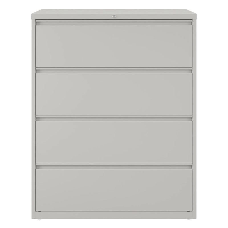 Classeur latéral à 4 tiroirs de 106,7 cm de large en gris clair — Certifié Greenguard Gold