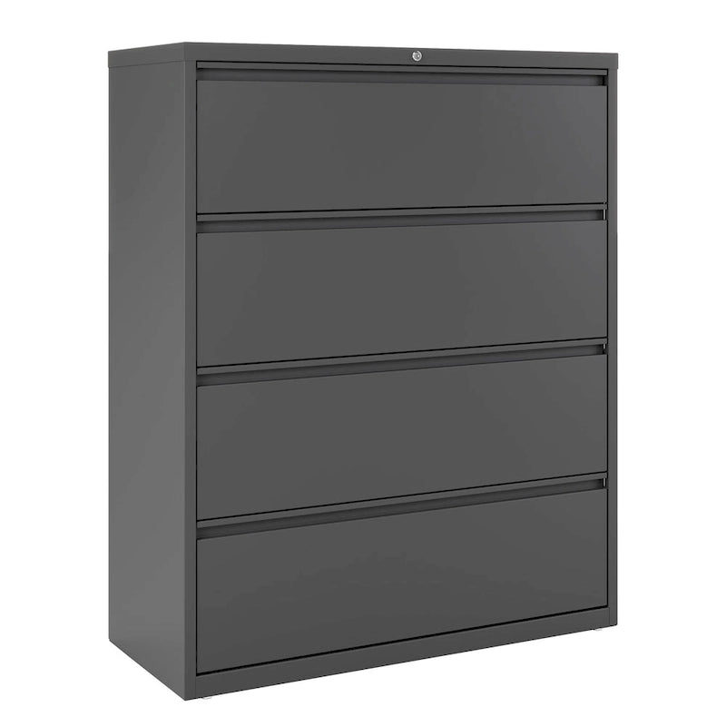 Classeur latéral à 4 tiroirs de 106,7 cm de large en gris clair — Certifié Greenguard Gold