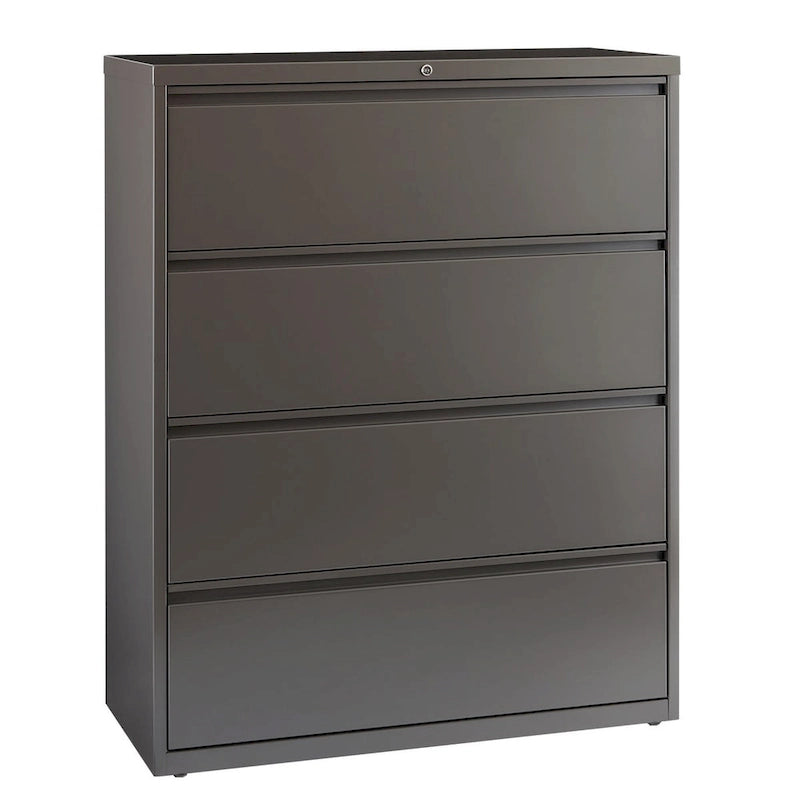 Classeur latéral à 4 tiroirs de 106,7 cm de large en gris clair — Certifié Greenguard Gold