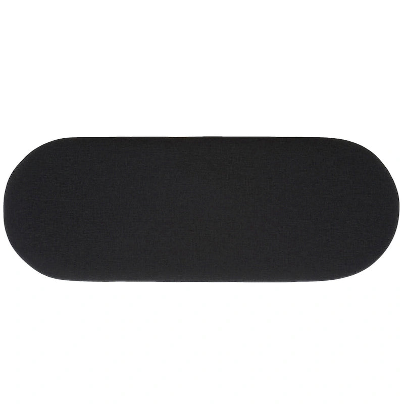 Banc d'entrée à étagère ouverte avec assise rembourrée et base en bois — 107 cm (L) × 38 cm (P) × 46 cm (H)