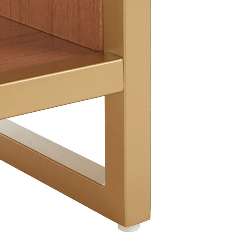 Banc d'entrée à étagère ouverte avec assise rembourrée et base en bois — 107 cm (L) × 38 cm (P) × 46 cm (H)