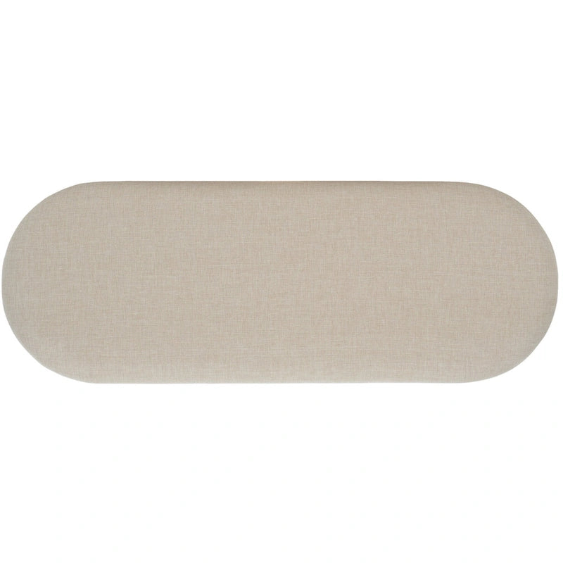 Banc d'entrée à étagère ouverte avec assise rembourrée et base en bois — 107 cm (L) × 38 cm (P) × 46 cm (H)
