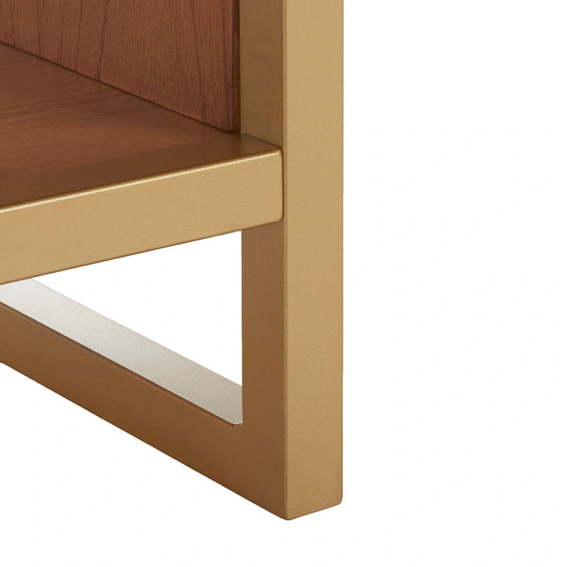 Banc d'entrée à étagère ouverte avec assise rembourrée et base en bois — 107 cm (L) × 38 cm (P) × 46 cm (H)