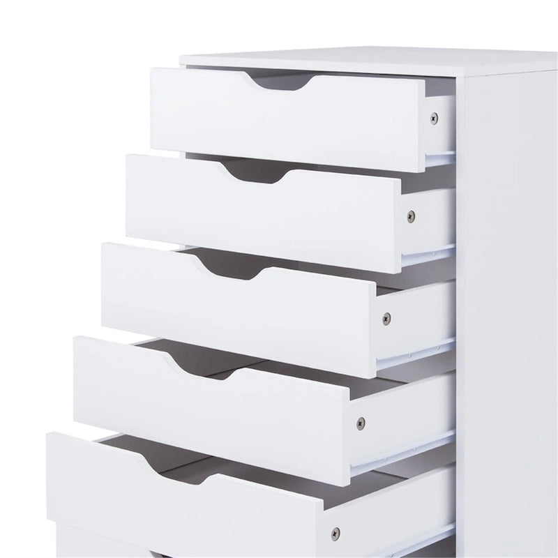 Meuble de classement mobile en bois à 7 tiroirs avec roulettes fluides