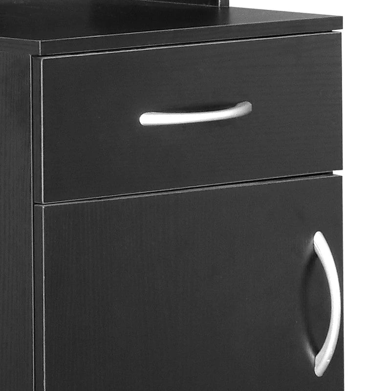 Meuble Haut de Salle de Bain avec 1 Porte, 1 Tiroir et 3 Compartiments — Noir