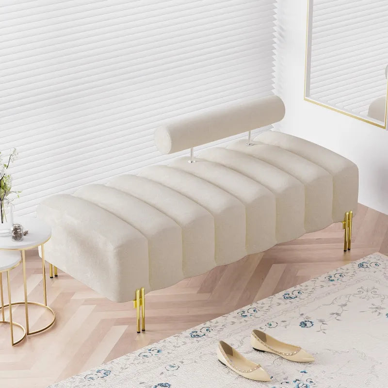 Meuble vintage crème en bois avec 2 tiroirs, double porte et poignées en métal