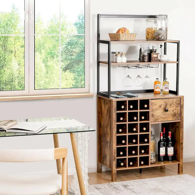 Banc rembourré en tissu beige avec rangement supérieur capitonné et accoudoirs courbés