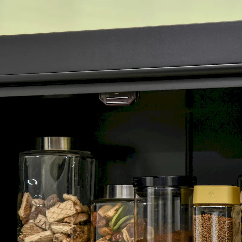 Meuble de cuisine autoportant de 184 cm avec 4 portes et étagères réglables