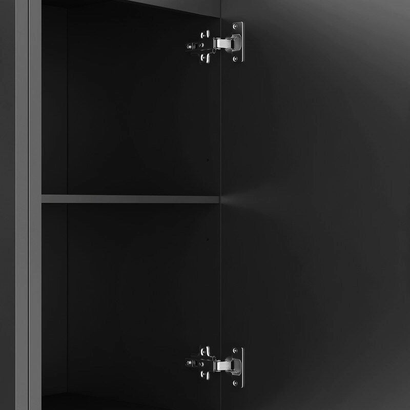 Meuble Art Déco moderne de 144 cm avec portes cannelées et 4 compartiments intérieurs