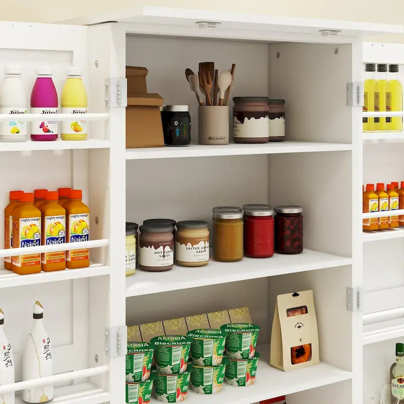 Meuble de rangement de cuisine à LED avec 10 compartiments et bande lumineuse à capteur