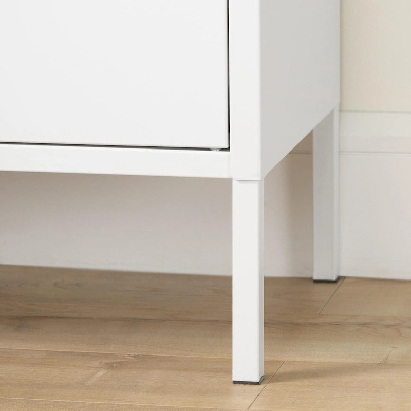 Armoire de rangement contemporaine à 2 portes en métal avec étagères réglables et portes magnétiques