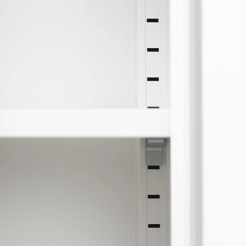 Armoire de rangement contemporaine à 2 portes en métal avec étagères réglables et portes magnétiques
