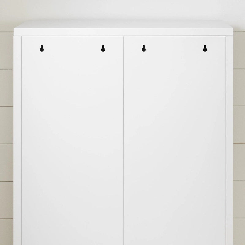 Armoire de rangement contemporaine à 2 portes en métal avec étagères réglables et portes magnétiques