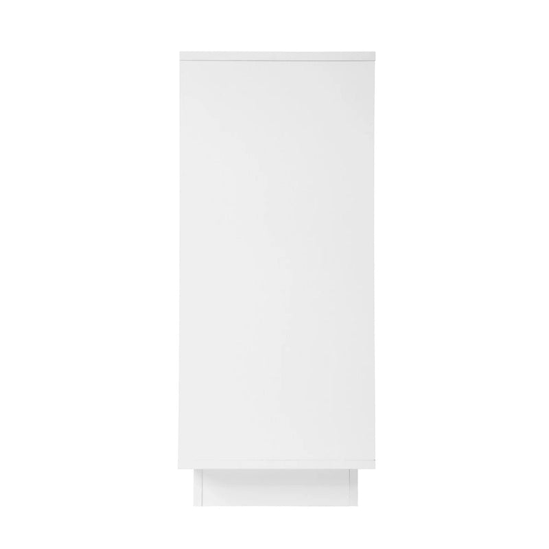 Meuble de rangement 2 portes avec portes en verre acrylique et poignée en métal doré