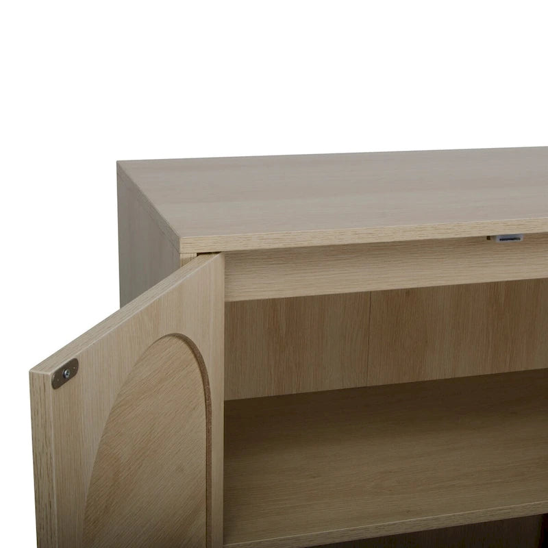 Meuble Haut 2 Portes en Rotin Naturel avec Étagère Réglable – Sur Pied
