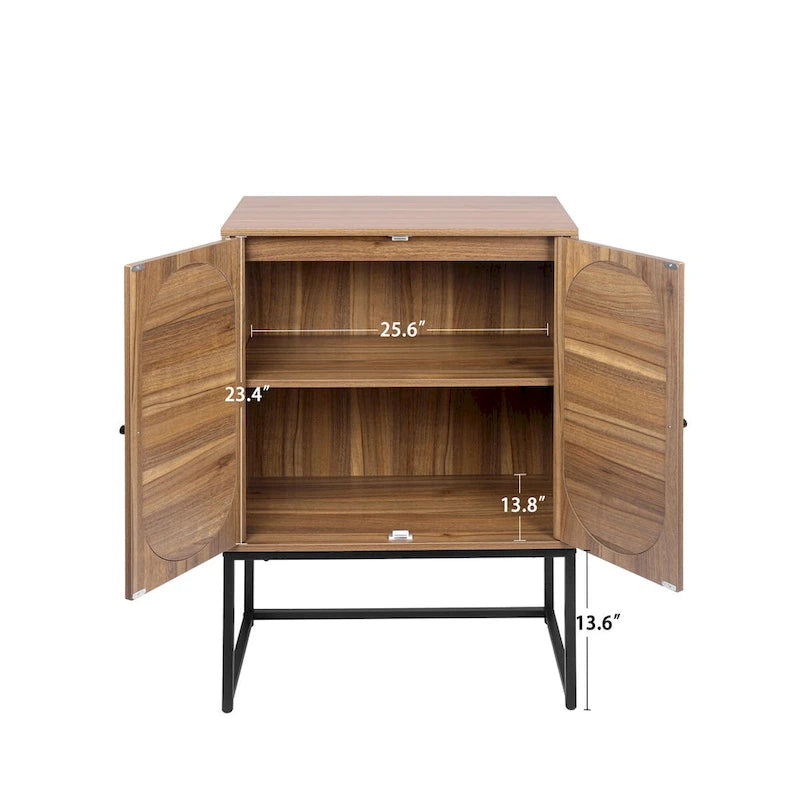 Meuble Haut 2 Portes en Rotin Naturel avec Étagère Réglable – Sur Pied