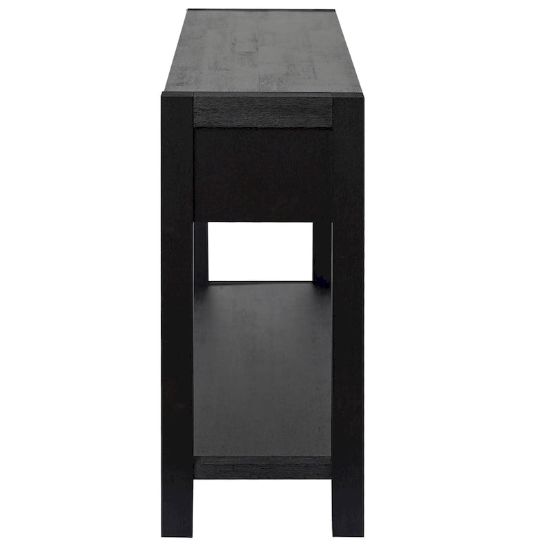 Console d'entrée avec 2 tiroirs et 1 étagère inférieure — Placage en bois d'acacia