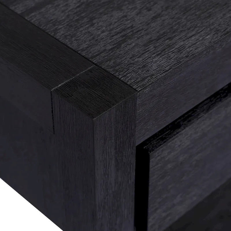 Console d'entrée avec 2 tiroirs et 1 étagère inférieure — Placage en bois d'acacia