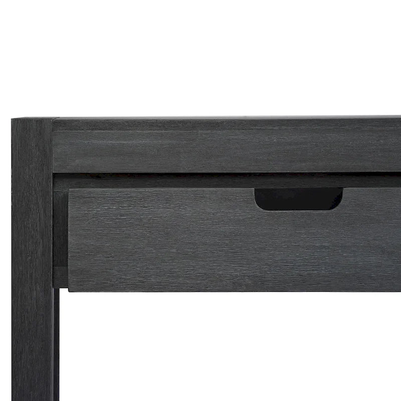 Console d'entrée avec 2 tiroirs et 1 étagère inférieure — Placage en bois d'acacia
