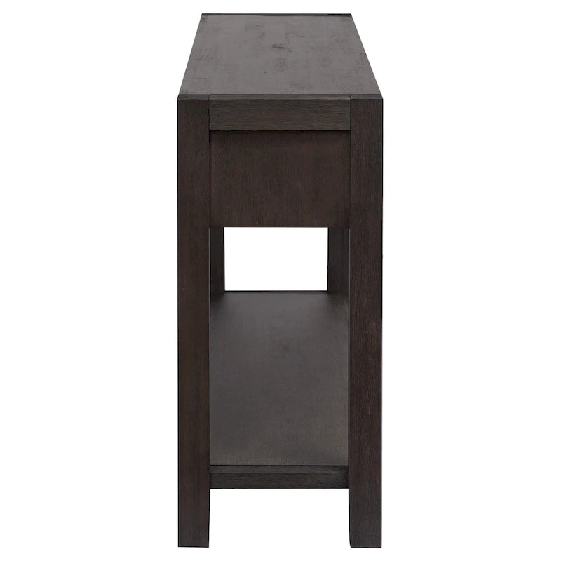 Console d'entrée avec 2 tiroirs et 1 étagère inférieure — Placage en bois d'acacia