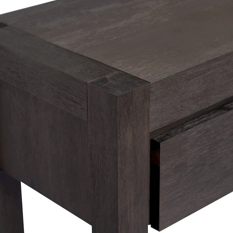 Console d'entrée avec 2 tiroirs et 1 étagère inférieure — Placage en bois d'acacia