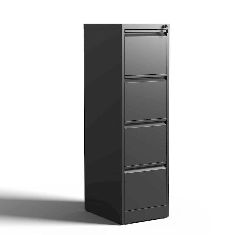 Classeur métallique vertical 4 tiroirs avec serrure et système anti-basculement