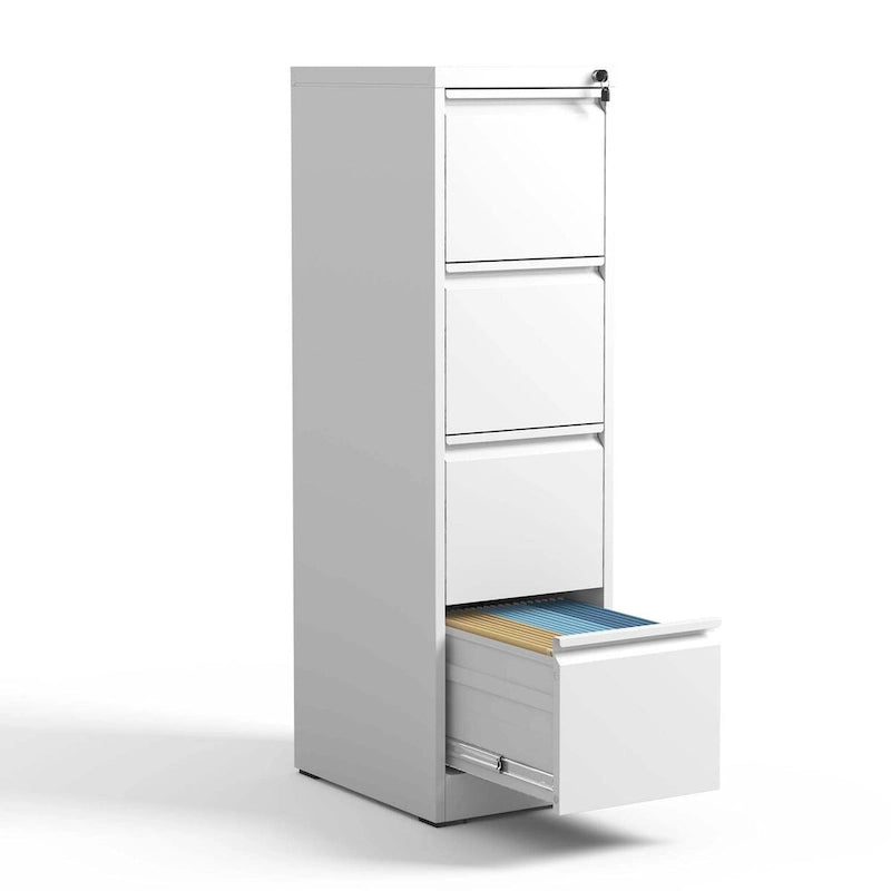 Classeur métallique vertical 4 tiroirs avec serrure et système anti-basculement