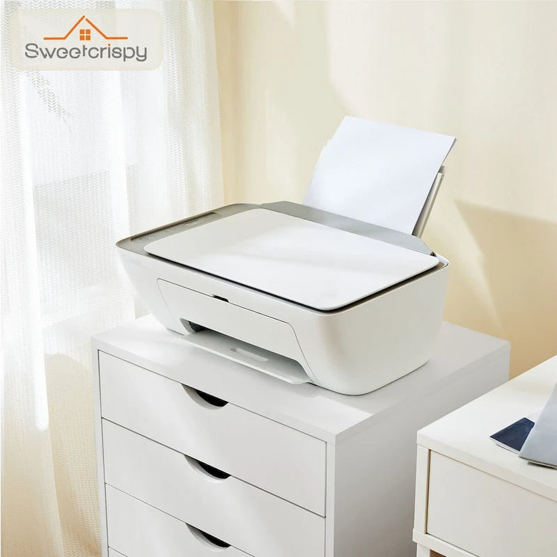 Commode mobile à 5 tiroirs avec roulettes — Bois MDF, noir ou blanc