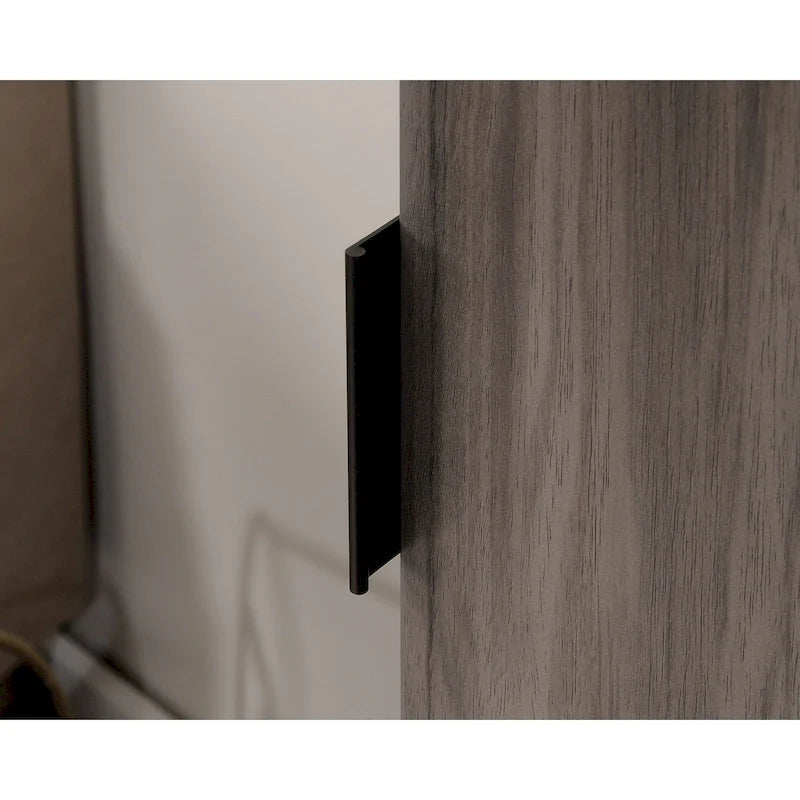 Meuble de rangement vertical avec tiroir de classement et étagère réglable — Fini jet acacia