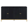 Buffet de 150,6 cm avec plateau en faux marbre, 4 portes et pieds en métal