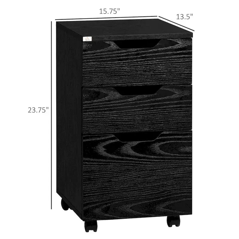 Meuble de rangement de bureau 3 tiroirs sous le bureau avec roulettes verrouillables