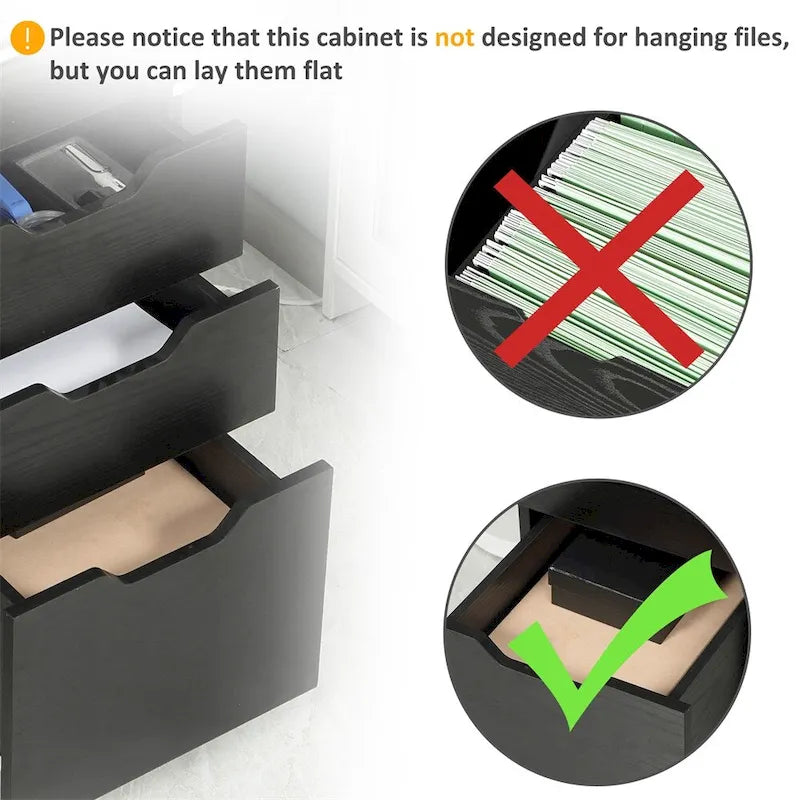 Meuble de rangement de bureau 3 tiroirs sous le bureau avec roulettes verrouillables