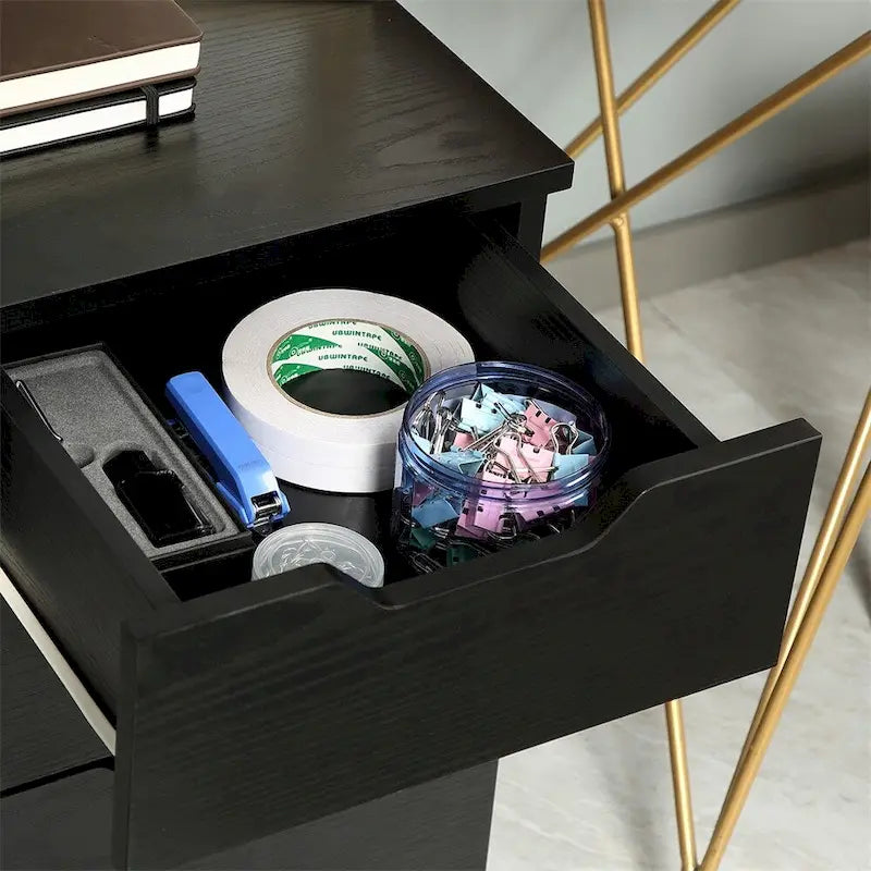 Meuble de rangement de bureau 3 tiroirs sous le bureau avec roulettes verrouillables