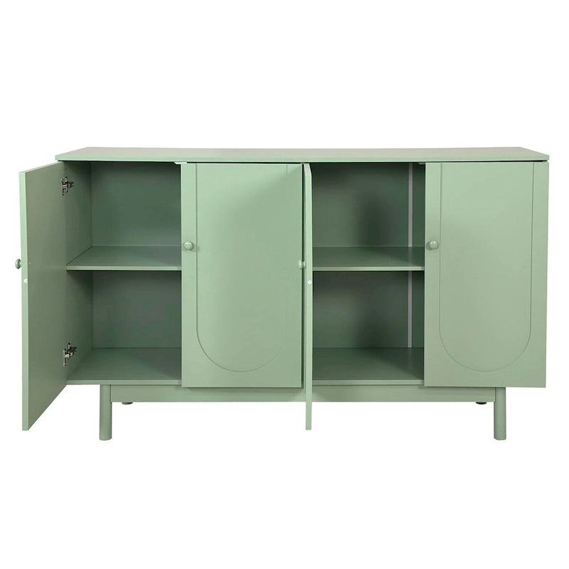 Buffet bas 4 portes Intaglio contemporain avec étagère réglable